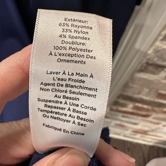 Talbots Eyelet Embroidery Dress Sheath Navy Blue Sz 8 Career Preppy‎ Classic - Picture 13 of 13